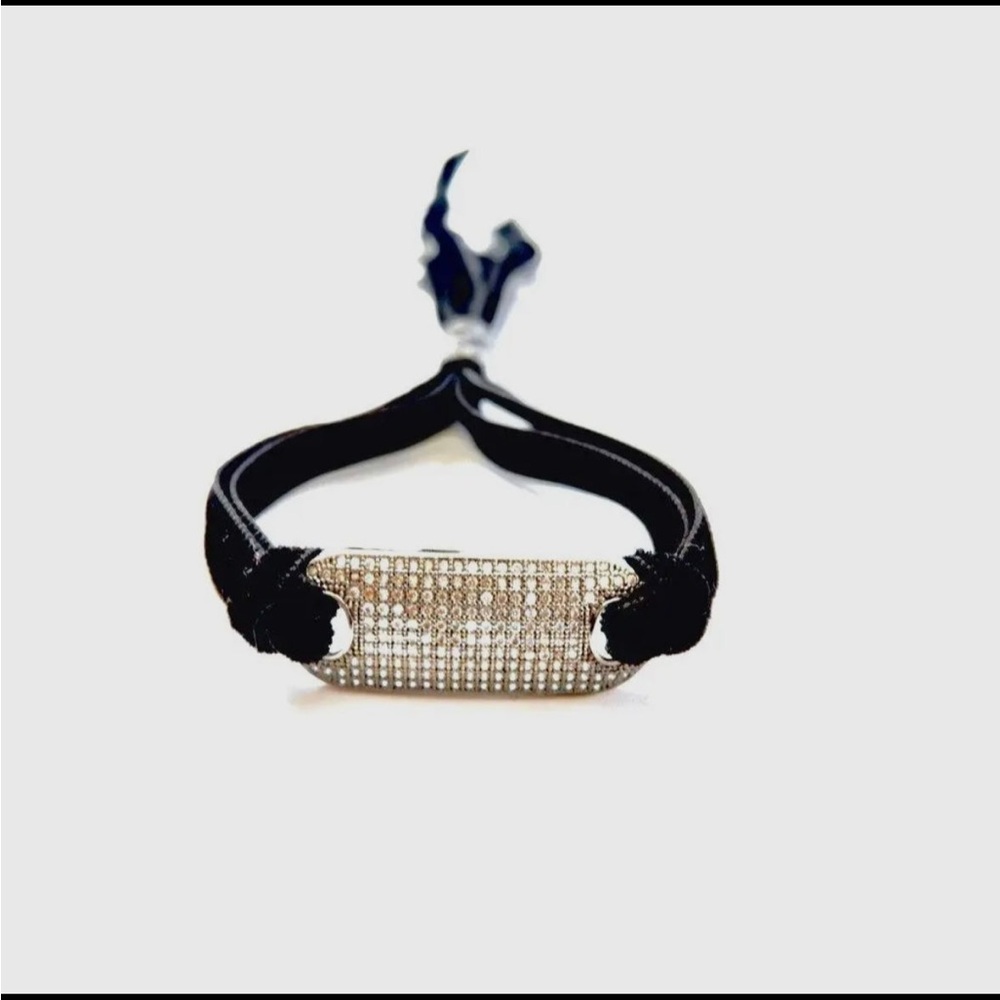 Black Velvet Tag Bracelet